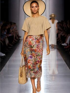 Cotton crop cape tee with sleeve openings